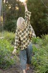 Womens, Lotus Jacket, full sleeve, 100% cotton, hand block print. Natural dye, figs on sepia - Harvest.