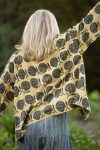 Womens, Lotus Jacket, full sleeve, 100% cotton, hand block print. Natural dye, figs on sepia - Harvest.