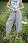 Womens Pants & Top, 100% Cotton, Hand Block Print, Summer. Sol Pants in Natural Kassis Check, Vayana top in Rhapsody.
