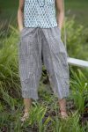 Womens Pants & Top, 100% Cotton, Hand Block Print, Summer. Sol Pants in Natural Kassis Check, Vayana top in Rhapsody.