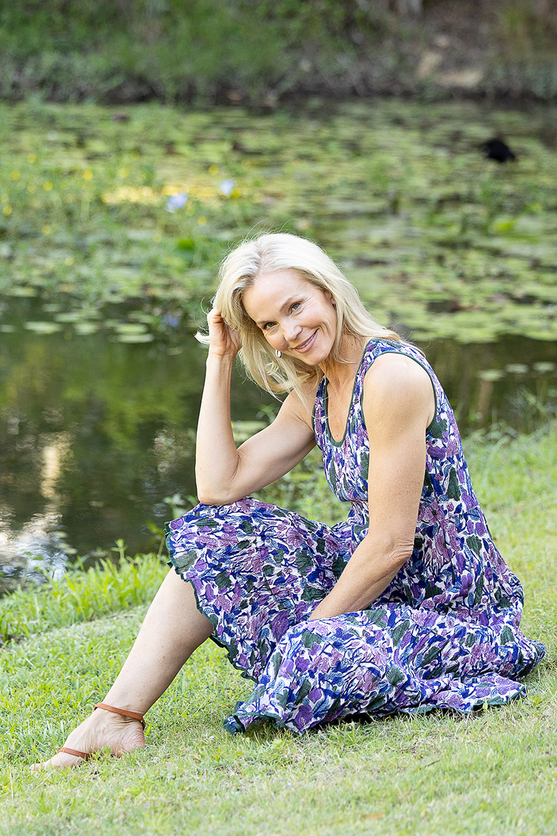 Womens, midi, Flamenco Dress, sleeveless, 100% Cotton, hand block print. Tones of violet & purple - Violetta.