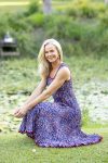 Womens, midi, Flamenco Dress, sleeveless, 100% Cotton, hand block print. Fine florals on Royal Blue - Demi