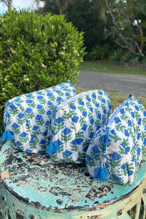 Wash Bags, accessories, Hand block prints, plastic lined with inside Mirabelle
