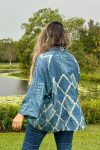 Womens, Vintage Sari Amira blouse, wool/silk, indigo blue, Indigo Fossil